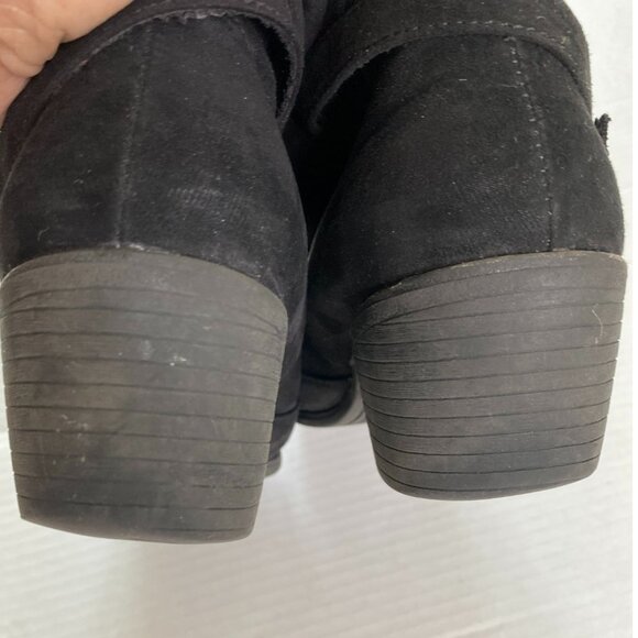 American Eagle Womens Slouch Black Faux Suede Bootie with Buckle Size 8 1/2 Boho - Picture 9 of 9